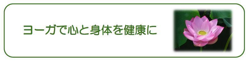 ヨーガで心と身体を健康に